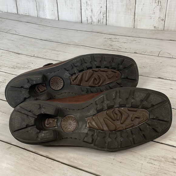 UGG Langford Brown Leather Shearling LIned Mule - Picture 8 of 14